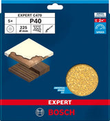 Bosch accessoires bosch accessories 2608901671 schuurpapier voor wand- en plafondschuurmachine korrelgrootte (num) 40 (ø) 225 mm 5 stuk(s