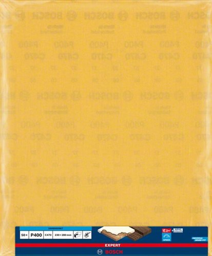 Bosch accessoires expert c470 schuurpapiervel voor handmatig schuren 230 x 280 mm, k400 - 50 stuk(s) - 2608900967