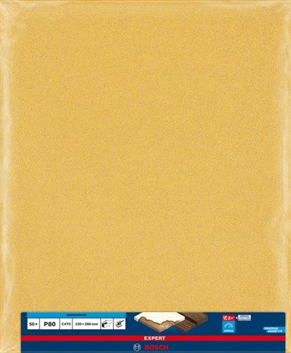 Bosch accessoires expert c470 schuurpapiervel voor handmatig schuren 230 x 280 mm, k80 - 50 stuk(s) - 2608900959