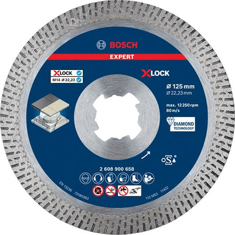 Bosch accessoires bosch accessories 2608900658 expert hardceramic x-lock diamanten doorslijpschijf diameter 125 mm boordiameter 22.23 mm