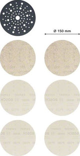 Bosch accessoires bosch expert m480 - schuurset voor excenterschuurmachines - 150mm - bosch particle control - rvs
