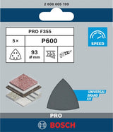 Bosch accessoires schuurblad 93mm , 5 stuks, korrel 600 - 2608605199