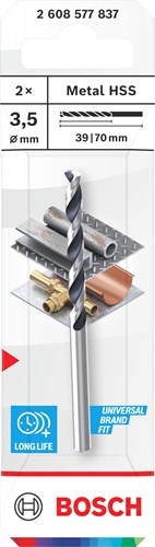 Bosch accessoires spiraalboor hss pointteq | 3,5 mm | 2 stuks - 2608577837