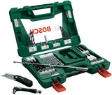Bosch accessoires bosch v-line boorset - 68-delig - voor hout, metaal en steen - met mes, magnetisch uitschuifbare pen en haakse multifunctionele bithouder