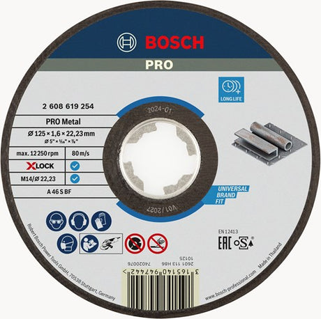 Bosch accessoires x-lock slijpschijf expert for metal 125x1.6x22.23mm, recht - 1 stuk(s) - 2608619254