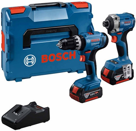 Bosch blauw | combopack | gsb 18v-25 + gdr 18v-285 | 2 x 4.0ah + lader | in l-boxx 136 - 0615a5008d