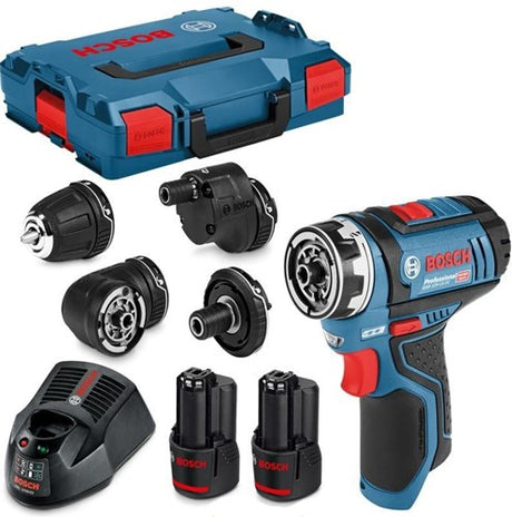 Bosch blauw bosch professional accu schroefboormachine gsr 12v-15 fc - inclusief 2x 2,0ah accu - lader en opzetstukken (gfa 12-x 12-b 12-w 12-e)