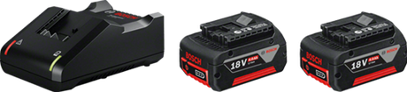 Bosch blauw starterset 18v met 2 accu's 18v 4.0ah + lader gal 18 v-40 - 1600a019s0