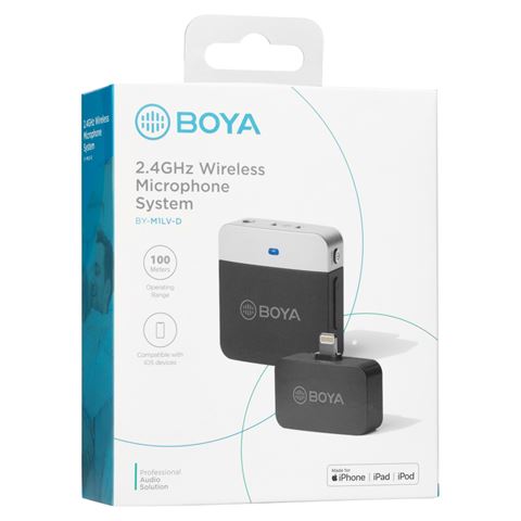 Boya 2.4 GHz Daspold Mikrofon Wireless duerch-m1lv-d fir iOS