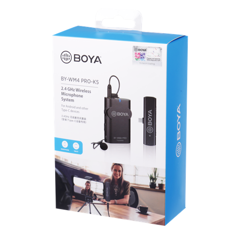 BOYA 2.4 GHz Lavalier Microphone Wireless BY-WM4 Pro-K5 för Android