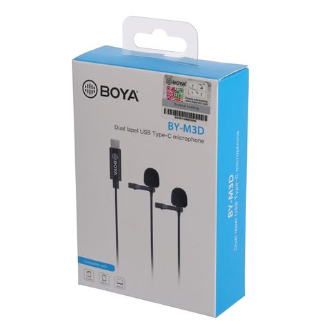 Boya Duo Clip-On Lavalier-Mikrofon BY-M3D für USB-C