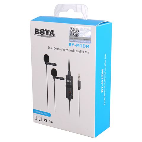 Boya Duo Lavalier Microphone By-M1DM for smarttelefon, DSLR, videokameraer og PC