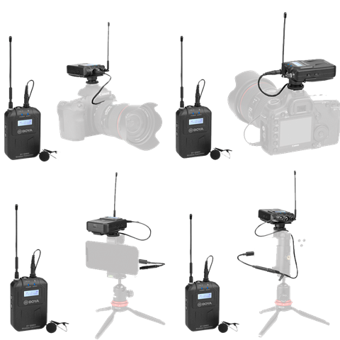 Boya UHF Duo Lavalier Micrófono inalámbrico By-Wm6s