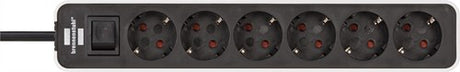 Brennenstuhl ecolor stekkerdoos 6-voudig wit zwart 1,5m h05vv-f 3g1,5 - 1153260020