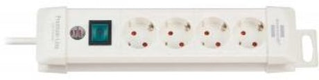 Brennenstuhl premium-line stekkerdoosdoos 10-voudig (verdeeldoos met schakelaar en 3m kabel -45° hoek van de veiligheidscontactdozen) zwart