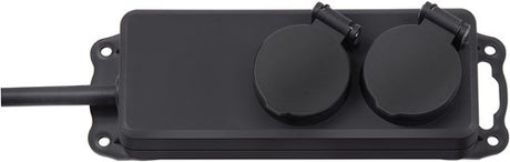 Brennenstuhl stopcontactverdeler ip44 2-voudig zwart 2m h07rn-f 3g1,5 - 1159930