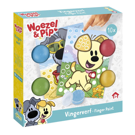 Woezel pip creatief met vingerverf - creatief speelgoed knutselen junior peuter kleuter - vanaf 2 jaar - cadeautip junior