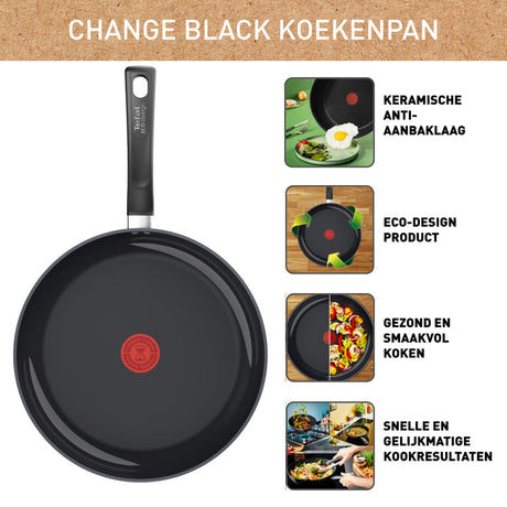 Tefal change black keramische koekenpan ø28cm inductie
