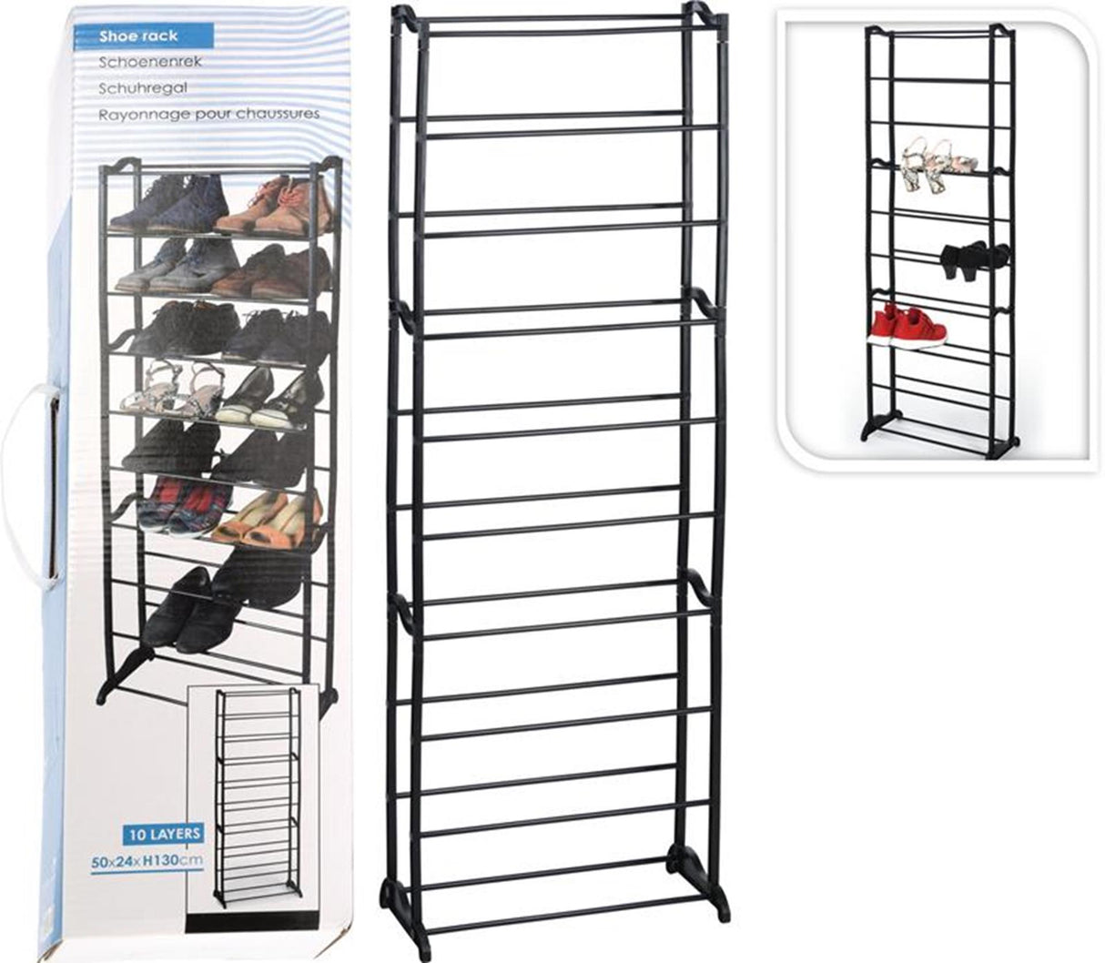 Storage solutions schoenenrek 10-laags 50x24x130cm