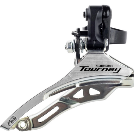 Shimano voorderailleur tourney fd-ty300 3x6 7 speed - down swing - top pull - hoge klem ø31,8 mm - 42t - (66-69°)