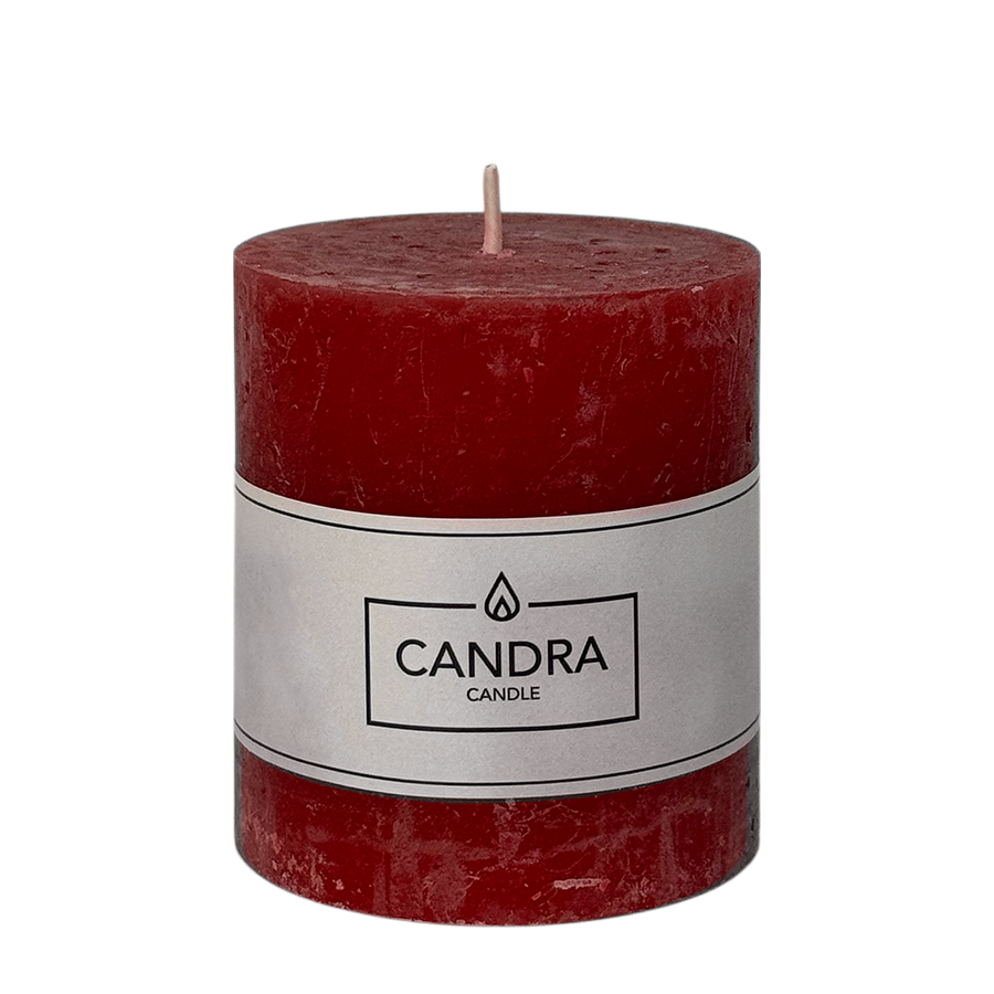 Candra rustieke stompkaars kerstrood 80 68mm
