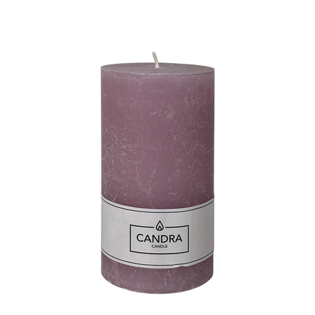 Candra rustieke stompkaars lila 130 68mm