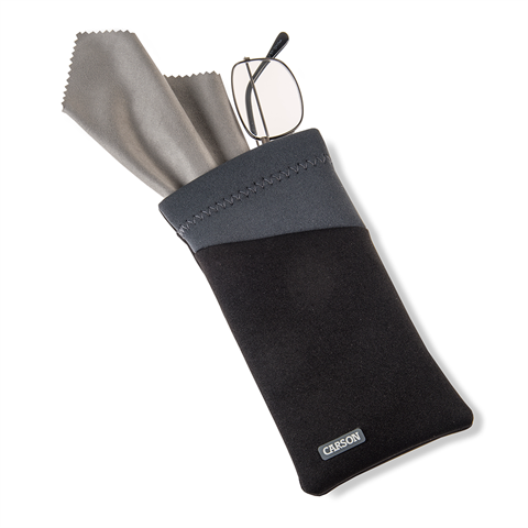 Carson Neoprene glasses cover with microfiber cloth - black gray