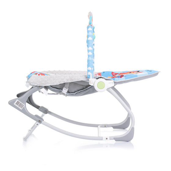 Chipolino baby spa wipstoel met muziek en kalmerende trillingen blauw grijs