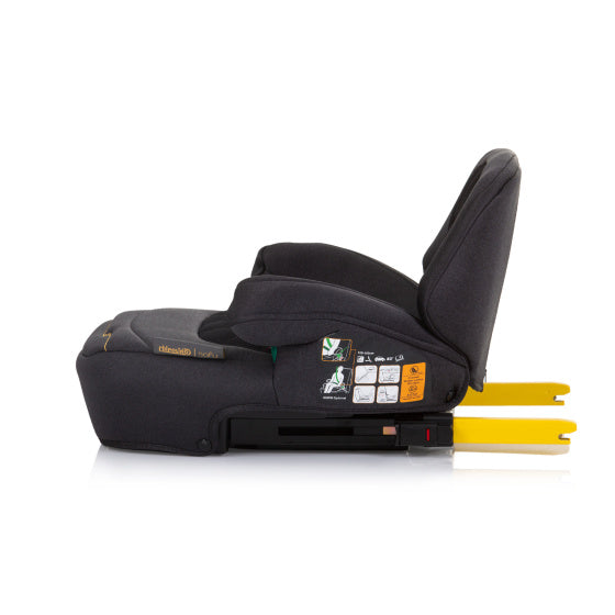 Chipolino safy zitverhoger i-size 125-150 cm isofix obsidian zwart