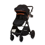 Chipolino harmony opvouwbare 3-in-1 kinderwagen met luiertas obsidian zwart