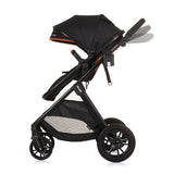 Chipolino harmony opvouwbare 3-in-1 kinderwagen met luiertas obsidian zwart
