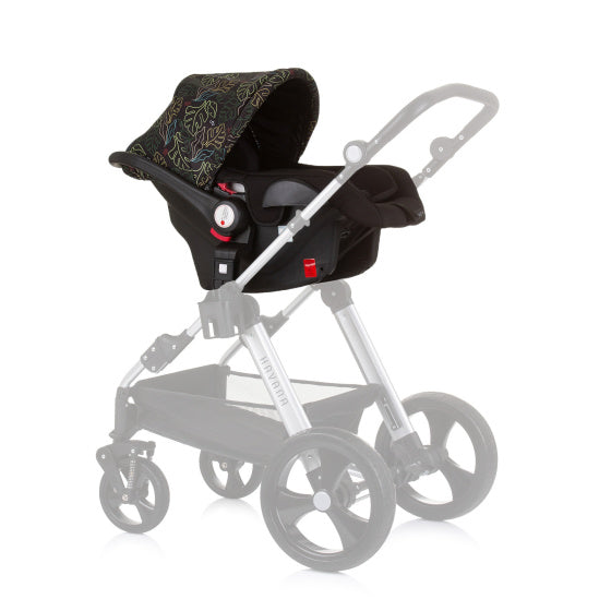 Chipolino havana autostoel met adapters 40-85 cm groep 0+ obsidian leaves zwart