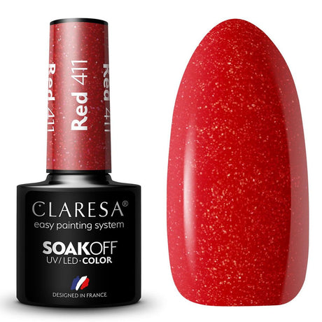 Claresa uv led gellak 5ml red 411 sunny garden