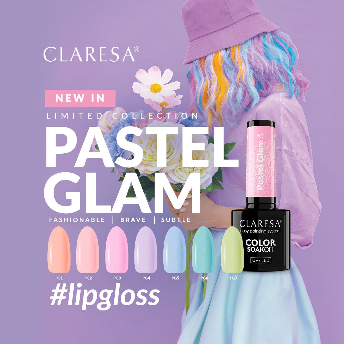Claresa uv led gellak 5ml pastel glam 7