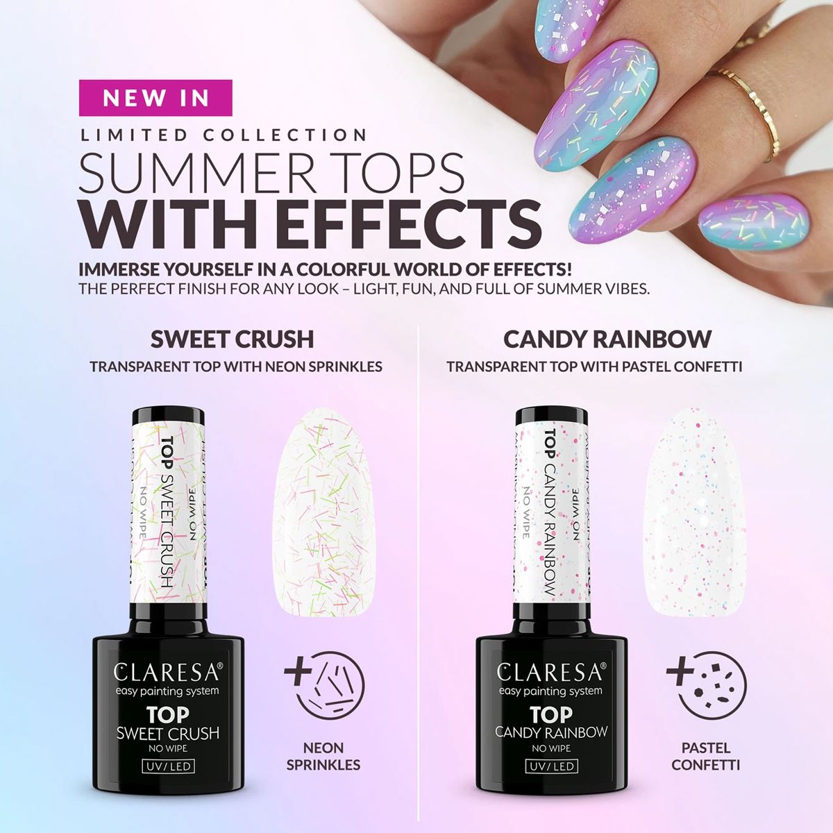 Claresa top coat no wipe sweet crush 5ml