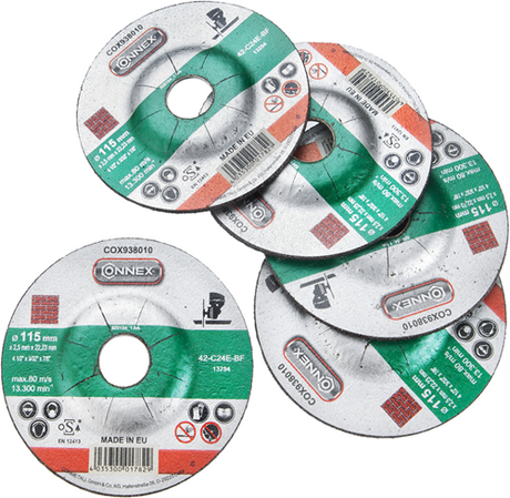Connex set 5x slijpschijf steen 115mm - cox938015