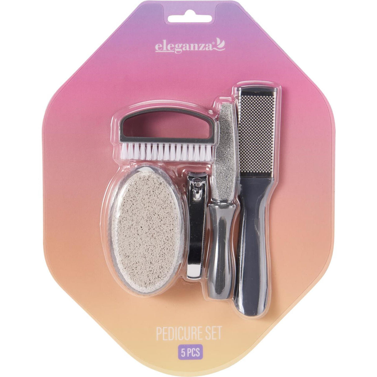 Eleganza pedicureset 5-delig 3 assorti
