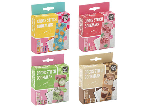 Craft id kruissteek boekenlegger 14cm 4 assorti