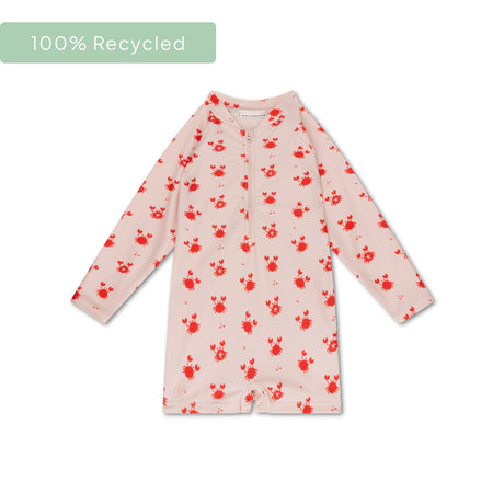 Crabby | beige rood uv zwempak jongens