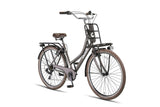 Crown berlin 28 inch 53 cm dames 7v v-brakes grijsbruin