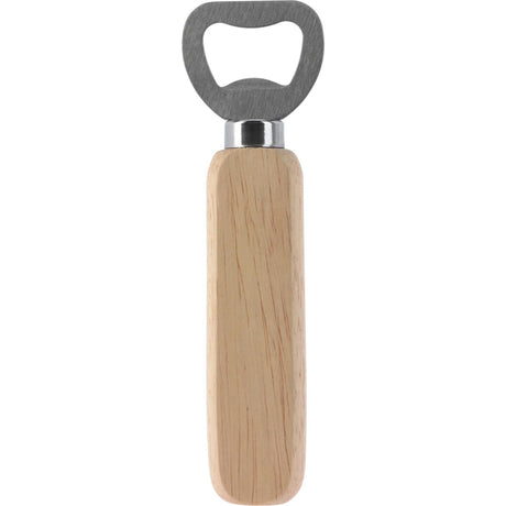 Excellent houseware flesopener rvs met eikenhouten heft