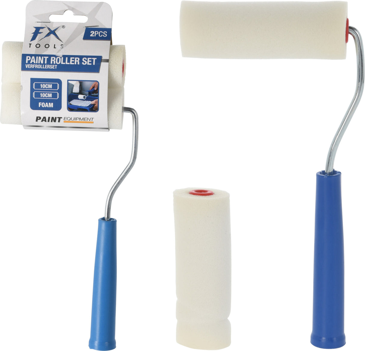 Fx tools verfrollers foam 2 stuks met houder