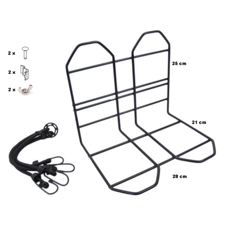 bagagerekje 28 cm staal zwart