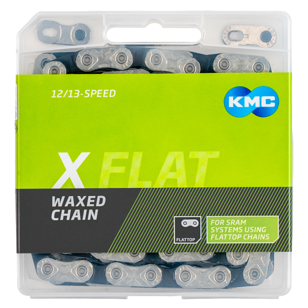 Kmc ketting x-flat waxed 12 13 speed - 126l - zilver zwart