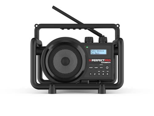 Perfectpro bouwradio dabbox dab+ fm rds aux-in bluetooth oplaadbaar