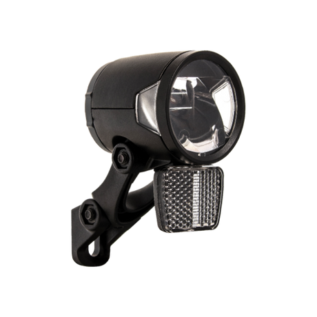 Koplamp Herrmans H-Black MR8 dynamo - aan uit functie -met houder - 180 lumen