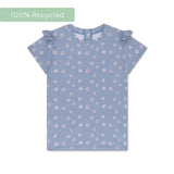Daisy flower | blauw uv zwemshirt met korte mouwen