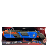 Dart gun shotgun met 4 darts blauw 47,5cm