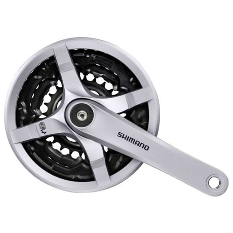 Shimano crankstel fc-ty501 6 7 8 speed 170mm 42x34x24t met kettingscherm - zilver