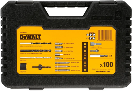 Dewalt accessoires dewalt dt71563-qz – 100-delige accessoireset in koffer